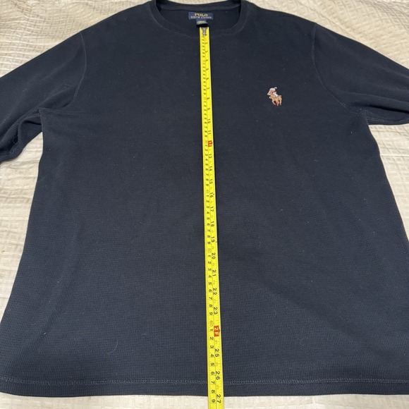 Polo Ralph Lauren Polo Bear Thermal Sleepwear Shirt Men XL Black Cotton Lounge - Picture 4 of 11